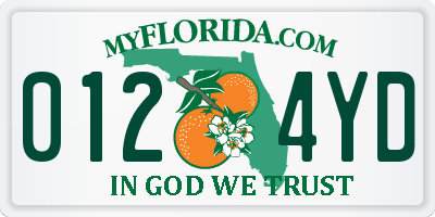 FL license plate 0124YD