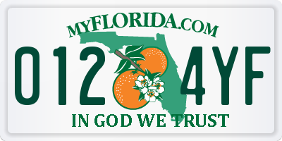 FL license plate 0124YF