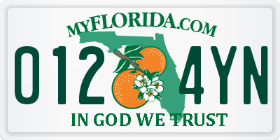 FL license plate 0124YN
