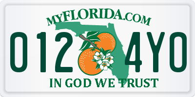 FL license plate 0124YO