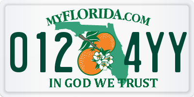 FL license plate 0124YY