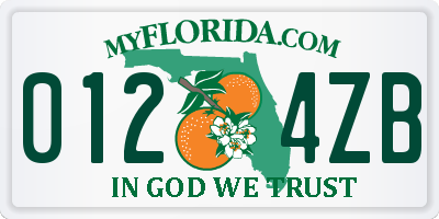 FL license plate 0124ZB