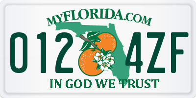 FL license plate 0124ZF