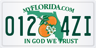 FL license plate 0124ZI