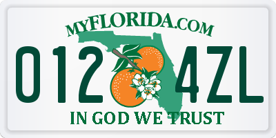 FL license plate 0124ZL