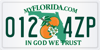 FL license plate 0124ZP