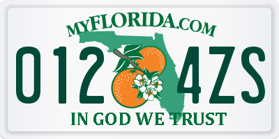 FL license plate 0124ZS