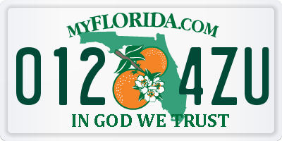 FL license plate 0124ZU