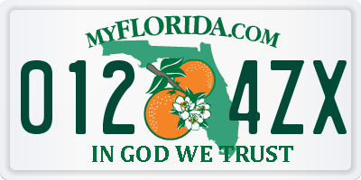 FL license plate 0124ZX