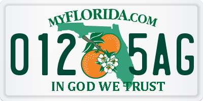 FL license plate 0125AG