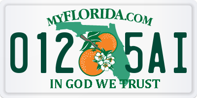 FL license plate 0125AI