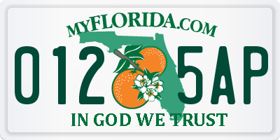 FL license plate 0125AP