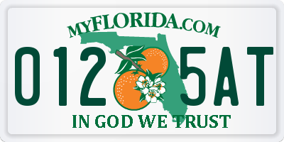 FL license plate 0125AT