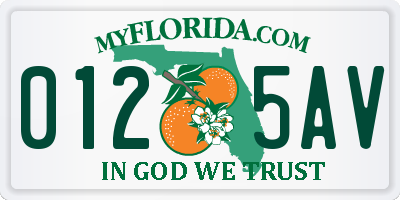 FL license plate 0125AV