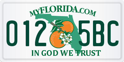 FL license plate 0125BC