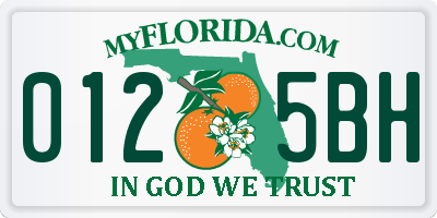 FL license plate 0125BH