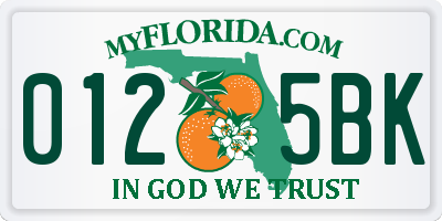 FL license plate 0125BK