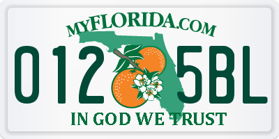 FL license plate 0125BL