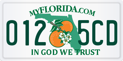 FL license plate 0125CD
