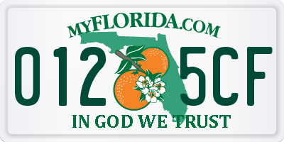FL license plate 0125CF
