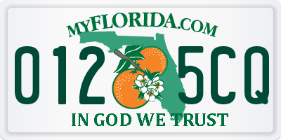 FL license plate 0125CQ