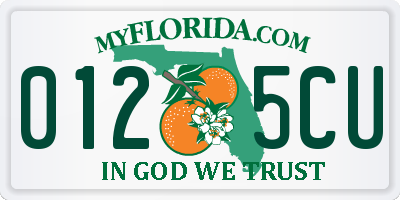 FL license plate 0125CU