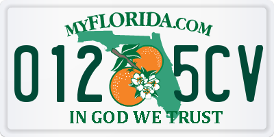 FL license plate 0125CV