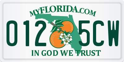 FL license plate 0125CW