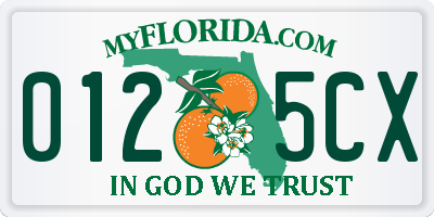 FL license plate 0125CX