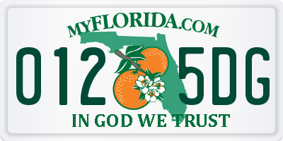FL license plate 0125DG