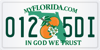 FL license plate 0125DI