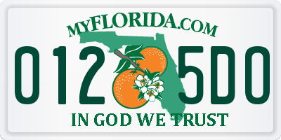 FL license plate 0125DO