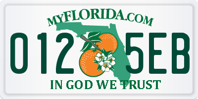 FL license plate 0125EB