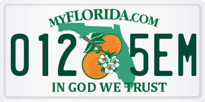FL license plate 0125EM