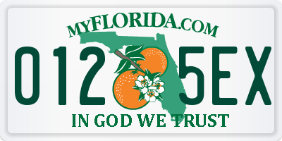 FL license plate 0125EX