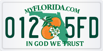 FL license plate 0125FD