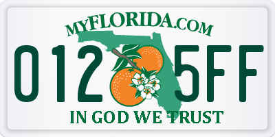 FL license plate 0125FF