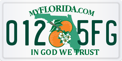 FL license plate 0125FG