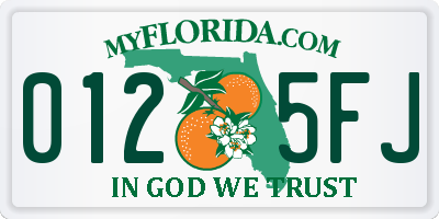 FL license plate 0125FJ