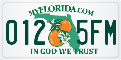 FL license plate 0125FM