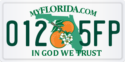 FL license plate 0125FP