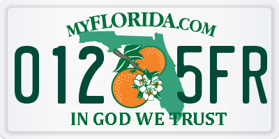 FL license plate 0125FR