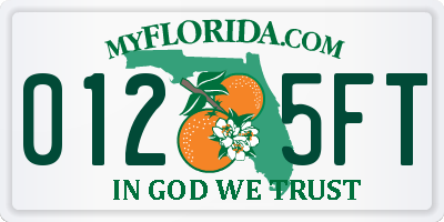 FL license plate 0125FT