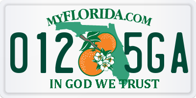 FL license plate 0125GA
