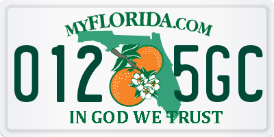 FL license plate 0125GC