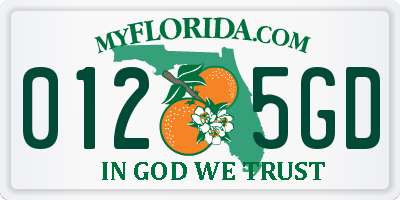 FL license plate 0125GD