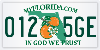 FL license plate 0125GE