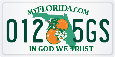 FL license plate 0125GS