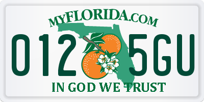 FL license plate 0125GU