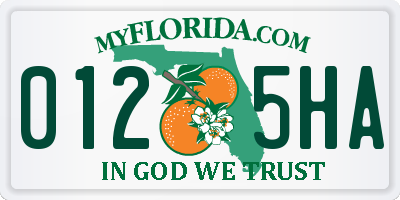 FL license plate 0125HA